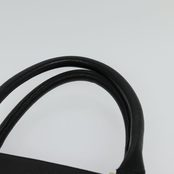 MCM Studs Hand Bag Leather Black Gold Auth 127014