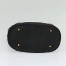 MCM Studs Hand Bag Leather Black Gold Auth 127014-5