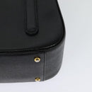 MCM Studs Hand Bag Leather Black Gold Auth 127015-13