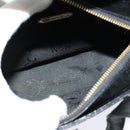 MCM Studs Hand Bag Leather Black Gold Auth 127015-16