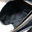 MCM Studs Hand Bag Leather Black Gold Auth 127015-19