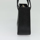 MCM Studs Hand Bag Leather Black Gold Auth 127015-4