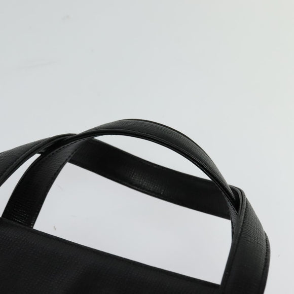 MCM Studs Hand Bag Leather Black Gold Auth 127015