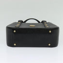 MCM Studs Hand Bag Leather Black Gold Auth 127015-9