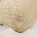 BVLGARI Logo Mania Shoulder Bag Canvas Beige Silver Auth 127021-16