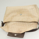 BVLGARI Logo Mania Shoulder Bag Canvas Beige Silver Auth 127021-10