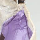 BVLGARI Logo Mania Shoulder Bag Canvas Beige Silver Auth 127021-21