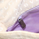 BVLGARI Logo Mania Shoulder Bag Canvas Beige Silver Auth 127021-22