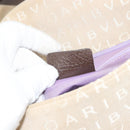 BVLGARI Logo Mania Shoulder Bag Canvas Beige Silver Auth 127021-12