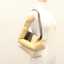 BVLGARI Logo Mania Shoulder Bag Canvas Beige Silver Auth 127021-24