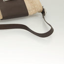 BVLGARI Logo Mania Shoulder Bag Canvas Beige Silver Auth 127021-7