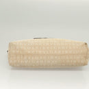 BVLGARI Logo Mania Shoulder Bag Canvas Beige Silver Auth 127021-5