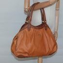 MCM Shoulder Bag Leather Brown Gold Auth 127023-19