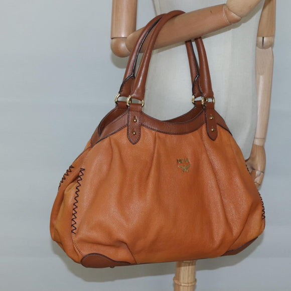 MCM Shoulder Bag Leather Brown Gold Auth 127023