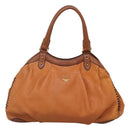 MCM Shoulder Bag Leather Brown Gold Auth 127023-2