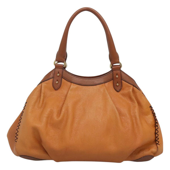 MCM Shoulder Bag Leather Brown Gold Auth 127023