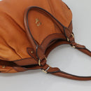 MCM Shoulder Bag Leather Brown Gold Auth 127023-6