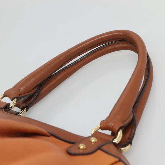 MCM Shoulder Bag Leather Brown Gold Auth 127023