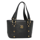MCM Studs Tote Bag Leather Black Gold Auth 127024-1