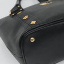 MCM Studs Tote Bag Leather Black Gold Auth 127024-11