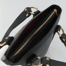 MCM Studs Tote Bag Leather Black Gold Auth 127024-6