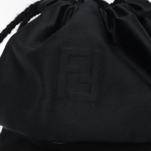 FENDI Shoulder Bag Satin Black Auth 127026