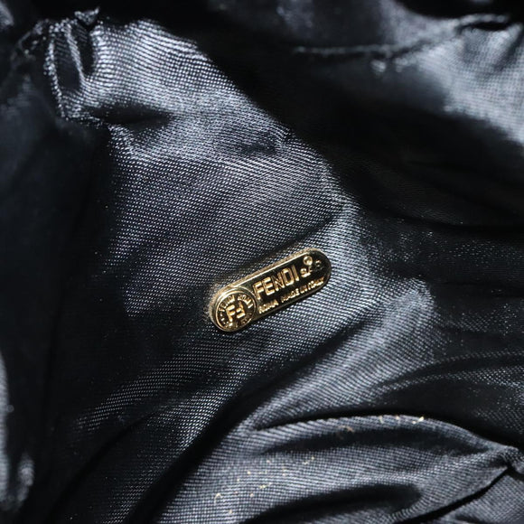 FENDI Shoulder Bag Satin Black Auth 127026