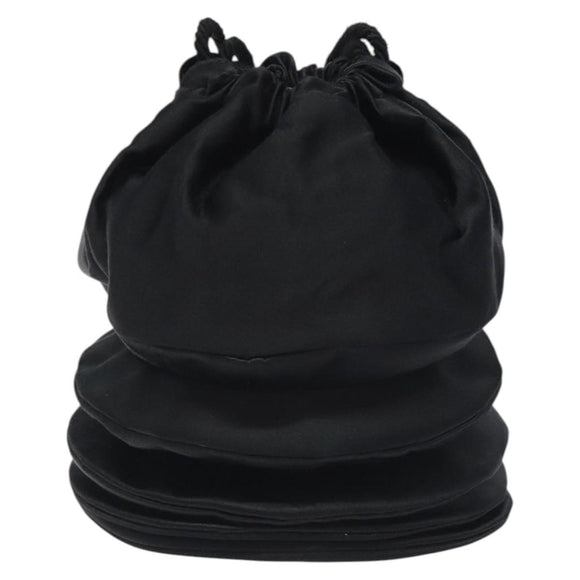 FENDI Shoulder Bag Satin Black Auth 127026