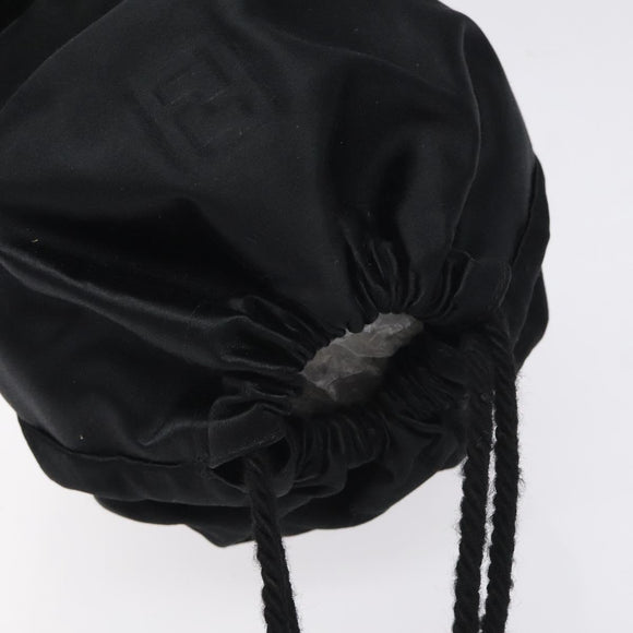FENDI Shoulder Bag Satin Black Auth 127026