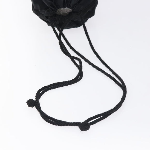 FENDI Shoulder Bag Satin Black Auth 127026