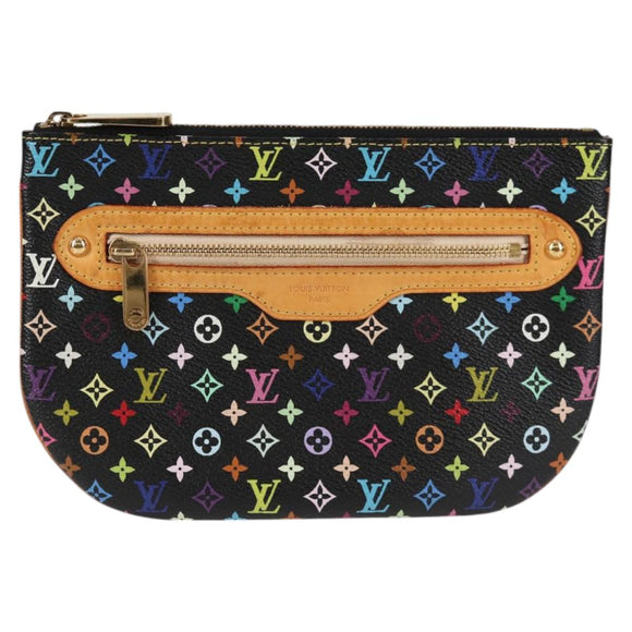 LOUIS VUITTON Monogram Multicolor Pochette GM Pouch Black M60027 LV Auth 127036V