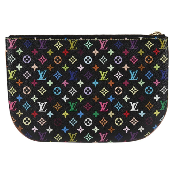 LOUIS VUITTON Monogram Multicolor Pochette GM Pouch Black M60027 LV Auth 127036V