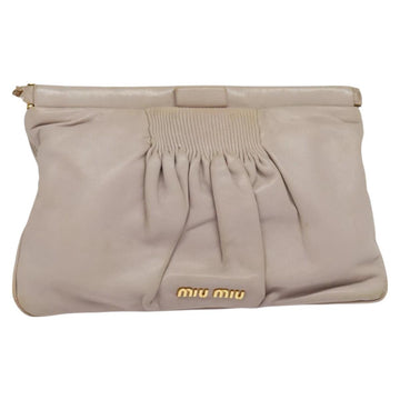 Miu Miu Clutch Bag Leather Pink Auth 127041