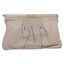 Miu Miu Clutch Bag Leather Pink Auth 127041-13