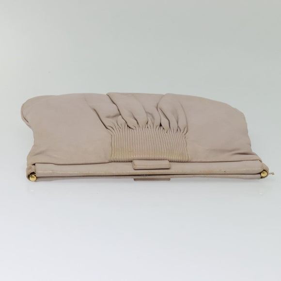 Miu Miu Clutch Bag Leather Pink Auth 127041