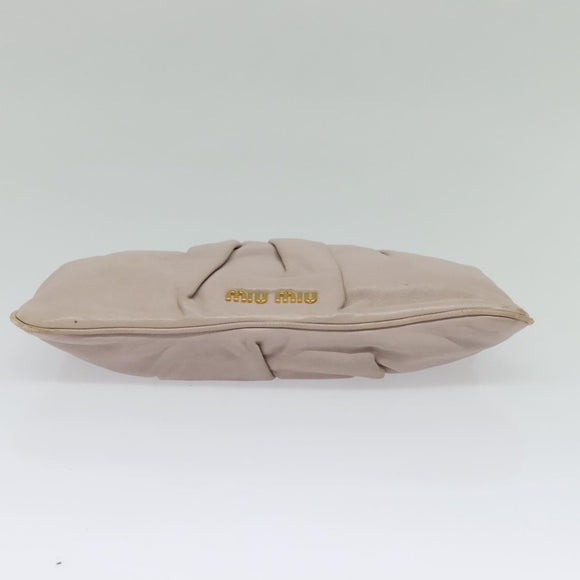 Miu Miu Clutch Bag Leather Pink Auth 127041