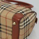 Burberrys Nova Check Hand Bag PVC Beige Gold Auth 127046-9