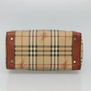 Burberrys Nova Check Hand Bag PVC Beige Gold Auth 127046-5