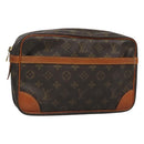 LOUIS VUITTON Monogram Compiegne 28 Clutch Bag M51845 LV Auth 127055-1