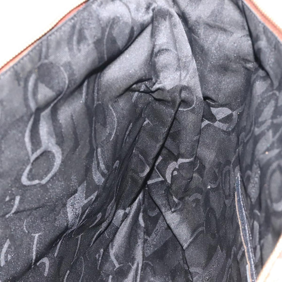 Salvatore Ferragamo Animal Shoulder Bag Canvas Brown Gold Auth 127061