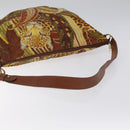Salvatore Ferragamo Animal Shoulder Bag Canvas Brown Gold Auth 127061-7