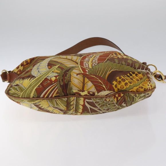 Salvatore Ferragamo Animal Shoulder Bag Canvas Brown Gold Auth 127061