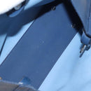 Christian Dior Tote Bag Leather Blue Silver Auth 127072-12