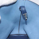 Christian Dior Tote Bag Leather Blue Silver Auth 127072-18
