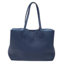 Christian Dior Tote Bag Leather Blue Silver Auth 127072-2