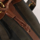 FENDI Pecan Canvas Shoulder Bag PVC Black Brown Auth 127073-14