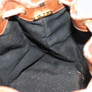 FENDI Pecan Canvas Shoulder Bag PVC Black Brown Auth 127073-18