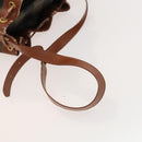 FENDI Pecan Canvas Shoulder Bag PVC Black Brown Auth 127073-7