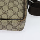 GUCCI GG Supreme Shoulder Bag PVC Beige Silver 122754 Auth 127080-14