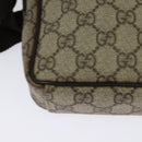 GUCCI GG Supreme Shoulder Bag PVC Beige Silver 122754 Auth 127080-15